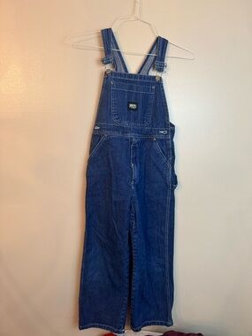 Kids KEY Denim Overalls in Classic Dark Blue Size 10